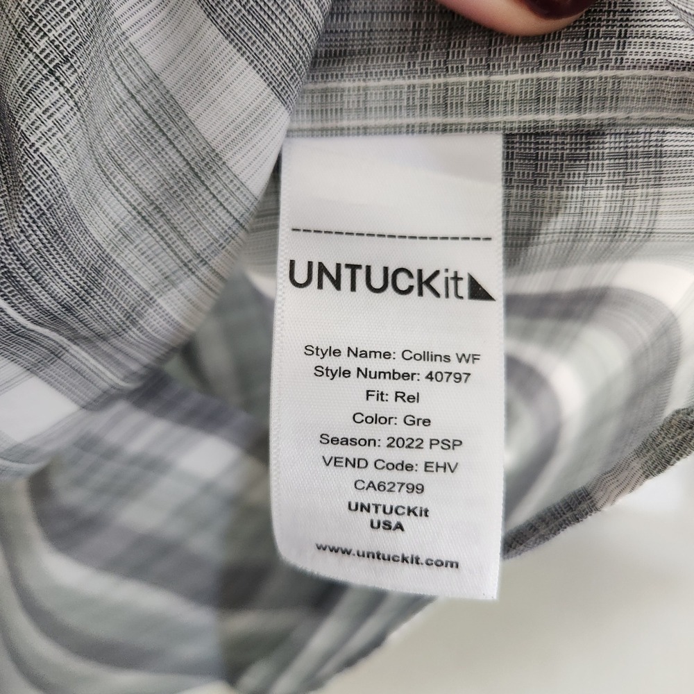 UNTUCKit Collins WF Relaxed Fit Wrinkle Free Plaid Button Down Shirt XX-Large - Picture 7 of 9